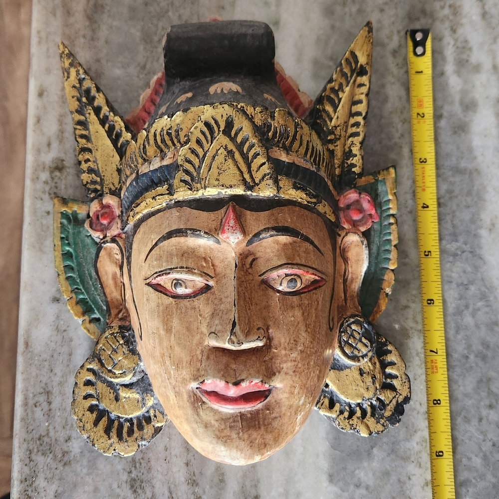 Handcrafted Wooden Mask Decor - Picture 2 of 3